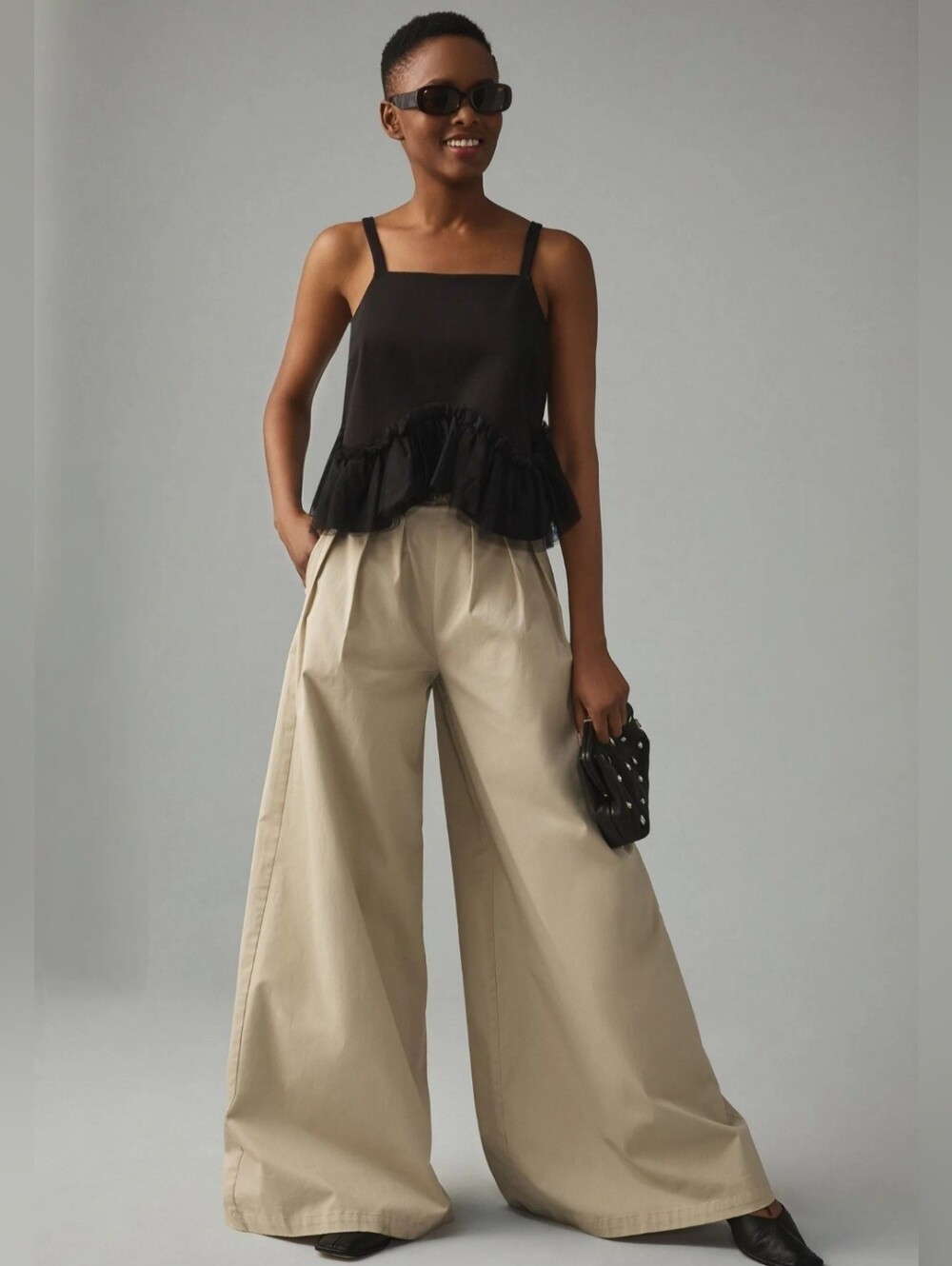 Anthropologie Sunday in Brooklyn Tulle-Hem Ponte Tank-Black - Picture 3 of 8